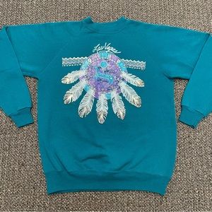 Vintage 1982 Las Vegas Nevada Dreamcatcher Unique Raglan Sweatshirt Size Medium